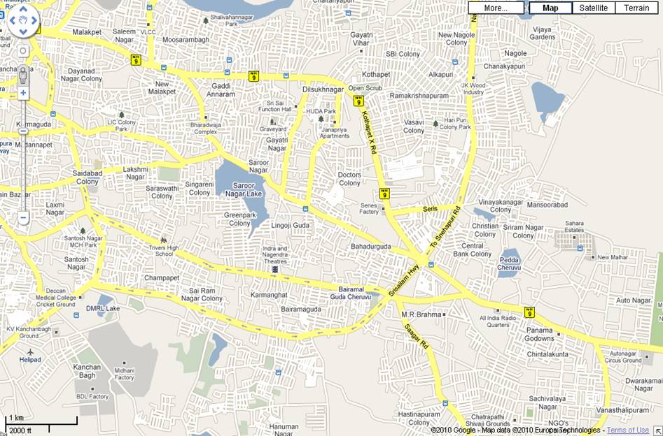 Dilsukhnagar - Suburb Map - Hyderabad India Online