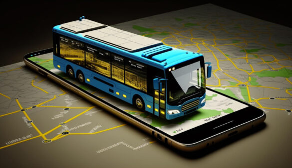 Online Navigation Map Smartphone Transport Bus Concept Generative Ai 585x338 