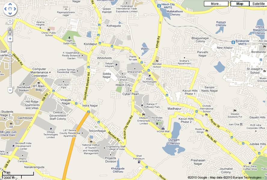 Cyberabad Map - Hyderabad India Online