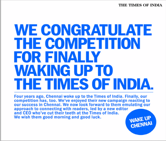 Hindu Vs. Times of India Ad War – Interesting War for Readership - Hyderabad India Online