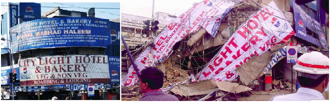 Building of City Light Hotel Collapses - Hyderabad India Online